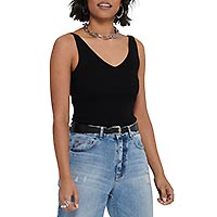 JDYANNA SL TOP KNT NOOS BLACK - JDY