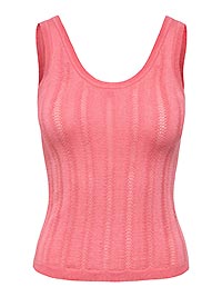 JDYBEAUTY SL GLITTER STRUC TOP KNT CALYPSO CORAL - JDY
