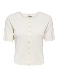 JDYGABY 24 ONECK PEARL CARDIGAN CLOUD DANCER - JDY