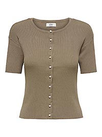 JDYGABY 24 ONECK PEARL CARDIGAN GREIGE - JDY