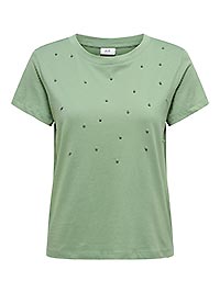 JDYHESTER LIFE SS STUD TOP HEDGE GREEN STUDS - JDY