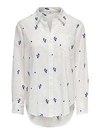 JDYKIMIE LS EMBR SHIRT CLOUD DANCER FLOWER - JDY