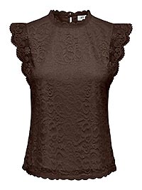 JDYLOTAS SL LACE TOP CHICORY COFFEE - JDY