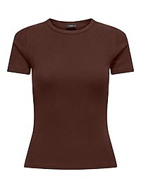JDYLUCKY SS O NECK TOP JRS CHICORY COFFEE - JDY