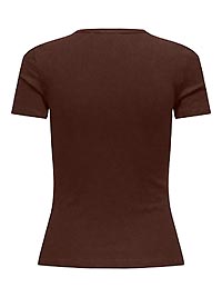 JDYLUCKY SS O NECK TOP JRS CHICORY COFFEE - JDY