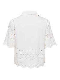 JDYMARINA 24 EMBROIDERY SHIRT CLOUD DANCER - JDY