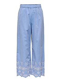 JDYMARINA HW EMB ANKLE PANT BLUE BONNET - JDY