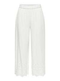 JDYMARINA HW EMB ANKLE PANT CLOUD DANCER - JDY