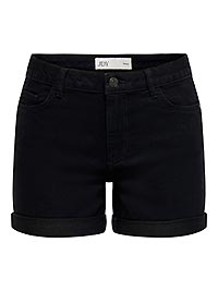 JDYMOON MW SHORTS BLACK DENIM - JDY