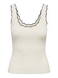 JDYNANNA SL SCALLOP EDGE TOP KNT CLOUD DANCER - JDY