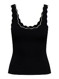 JDYNANNA SL SCALLOP EDGE TOP KNT NOOS BLACK - JDY