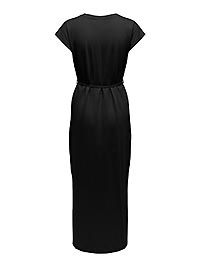 JDYROSE LIFE SS VNECK EMB DRESS BLACK - JDY