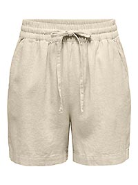 JDYSAY HW LINEN STRING SHORTS OATMEAL MELANGE - JDY