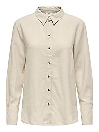 JDYSAY LS LINEN LOOSE SHIRT WVN OATMEAL MELANGE - JDY