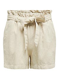 JDYSAY MW LINEN BELT SHORTS OATMEAL - JDY