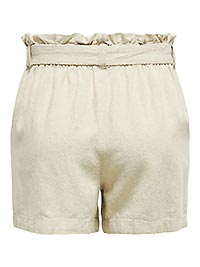 JDYSAY MW LINEN BELT SHORTS OATMEAL - JDY