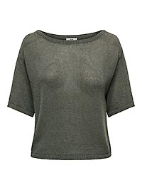 JDYSHINE LIFE SS PULLOVER KNT KAMBABA MELANGE - JDY