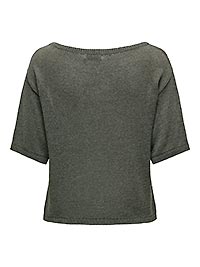 JDYSHINE LIFE SS PULLOVER KNT KAMBABA MELANGE - JDY