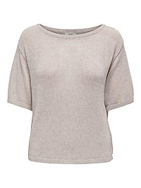 JDYSHINE LIFE SS PULLOVER KNT TAPIOCA - JDY