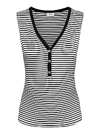 JDYSISSY SL PLACKET TOP CLOUD DANCER BLACK - JDY