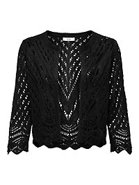 JDYSUN 34 CROPPED CARDIGAN KNT BLACK - JDY