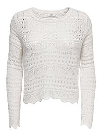 JDYSUN LAY LS BOATNECK PULLOV CLOUD DANCER - JDY