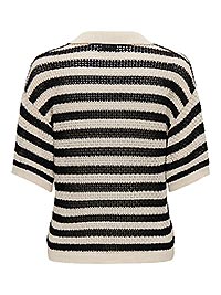 JDYTIKKA SS POLO PULLOVER KNT BIRCH BLACK - JDY