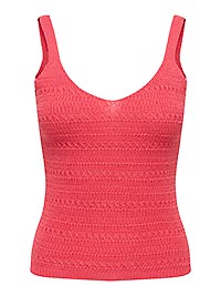 JDYTROPICA SL VNECK TOP CALYPSO CORAL - JDY