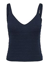 JDYTROPICA SL VNECK TOP KNT BLACK IRIS - JDY