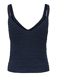 JDYTROPICA SL VNECK TOP KNT BLACK IRIS - JDY