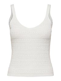 JDYTROPICA SL VNECK TOP KNT CLOUD DANCER - JDY