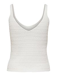 JDYTROPICA SL VNECK TOP KNT CLOUD DANCER - JDY