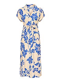 JDYTROYA LIFE SS MIDI DRESS WVN CREME - JDY
