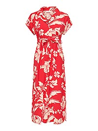 JDYTROYA LIFE SS MIDI DRESS WVN SALSA - JDY