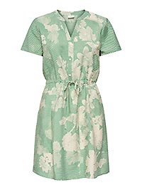 JDYTROYA LIGE SS V SHORT DRESS DEEP GREEN - JDY