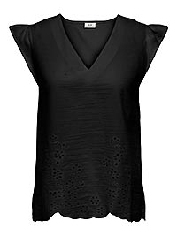 JDYYSTA LIFE SL BRODERI ANGL TOP BLACK - JDY