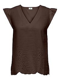 JDYYSTA LIFE SL BRODERI ANGL TOP CHICORY COFFEE - JDY