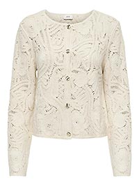 JDYZANKA LS CROCHET CARDIGAN CLOUD DANCER - JDY