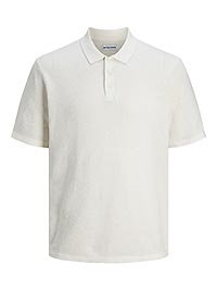 JJEGEORGE KNIT POLO CLOUD DANCER - Jack & Jones