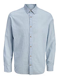 JJESUMMER LINEN BLEND SHIRT CELESTIAL BLUE - Jack & Jones