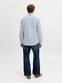 JJESUMMER LINEN BLEND SHIRT CELESTIAL BLUE - Jack & Jones