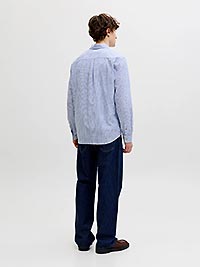 JJESUMMER LINEN BLEND SHIRT INFINITY STRIPES - Jack & Jones