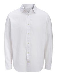 JJESUMMER LINEN BLEND SHIRT LS WHITE - Jack & Jones