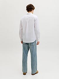JJESUMMER LINEN BLEND SHIRT LS WHITE - Jack & Jones