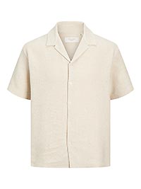 JORMONTAUK CROCHET SHIRT ANTIQUE WHITE - Jack & Jones