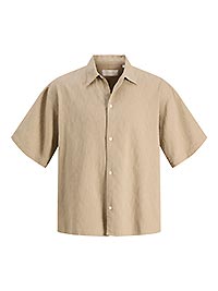 JORMONTAUK WAVY TEXTURE SHIRT CROCKERY - Jack & Jones