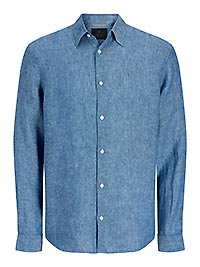 JPRBLALAWRENCE LINEN LS SHIRT FADED DENIM - Jack & Jones