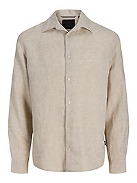 JPRBLALAWRENCE LINEN LS SHIRT SILVER LINING - Jack & Jones