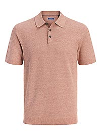 JPRBLURILEY KNIT POLO SS SN AMBER BROWN TWIST - Jack & Jones
