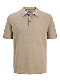 JPRBLURILEY KNIT POLO SS SN LEMON PEPPER - Jack & Jones